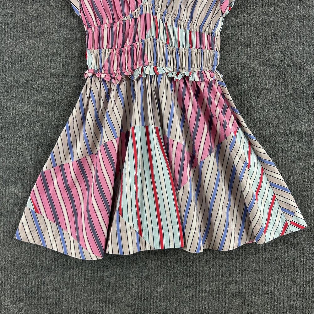 Anthropologie Dress Small V Neck Striped Mini Sundress Summer Vacation Retro Boh - Picture 7 of 13